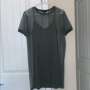 Forever 21 Olive Green Mesh Dress